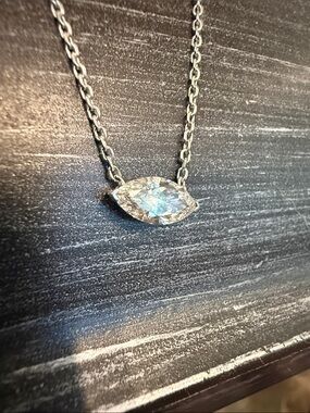 EAST WEST REAL DIAMOND 1.35 ct Marquis Pendant with Diamond accents